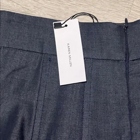 Karen Millen Tailored Denim Corset Detail Midi Skirt - Picture 11 of 15